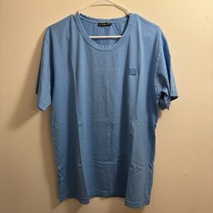 Acne Studios Face Patch Short Sleeve Tshirt Light Blue XL